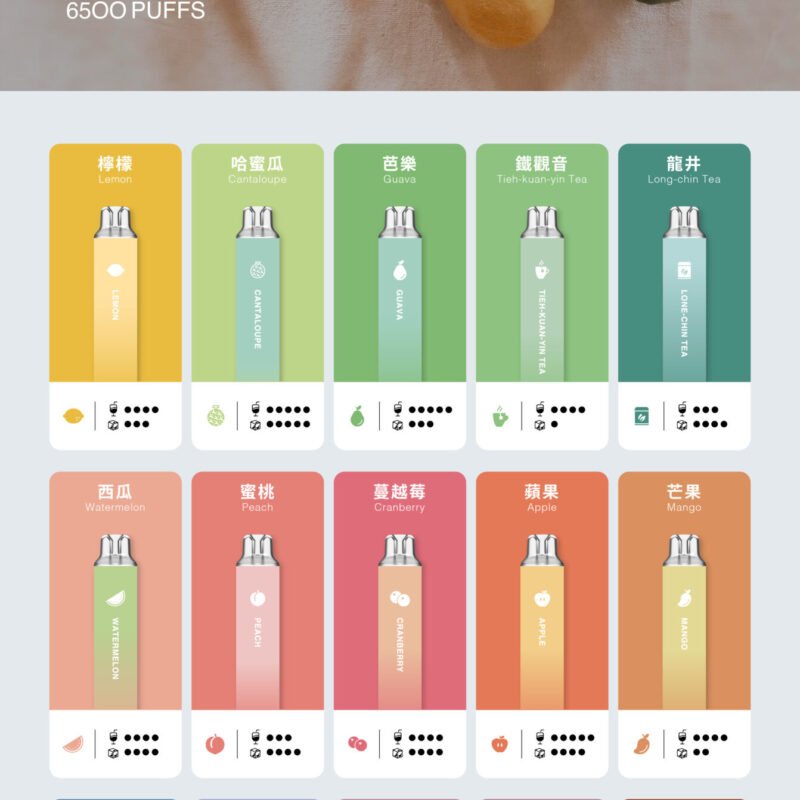 TUTX 6500口一次性拋棄式電子煙 | 多種口味 | 台灣現貨 | 大容量免充電